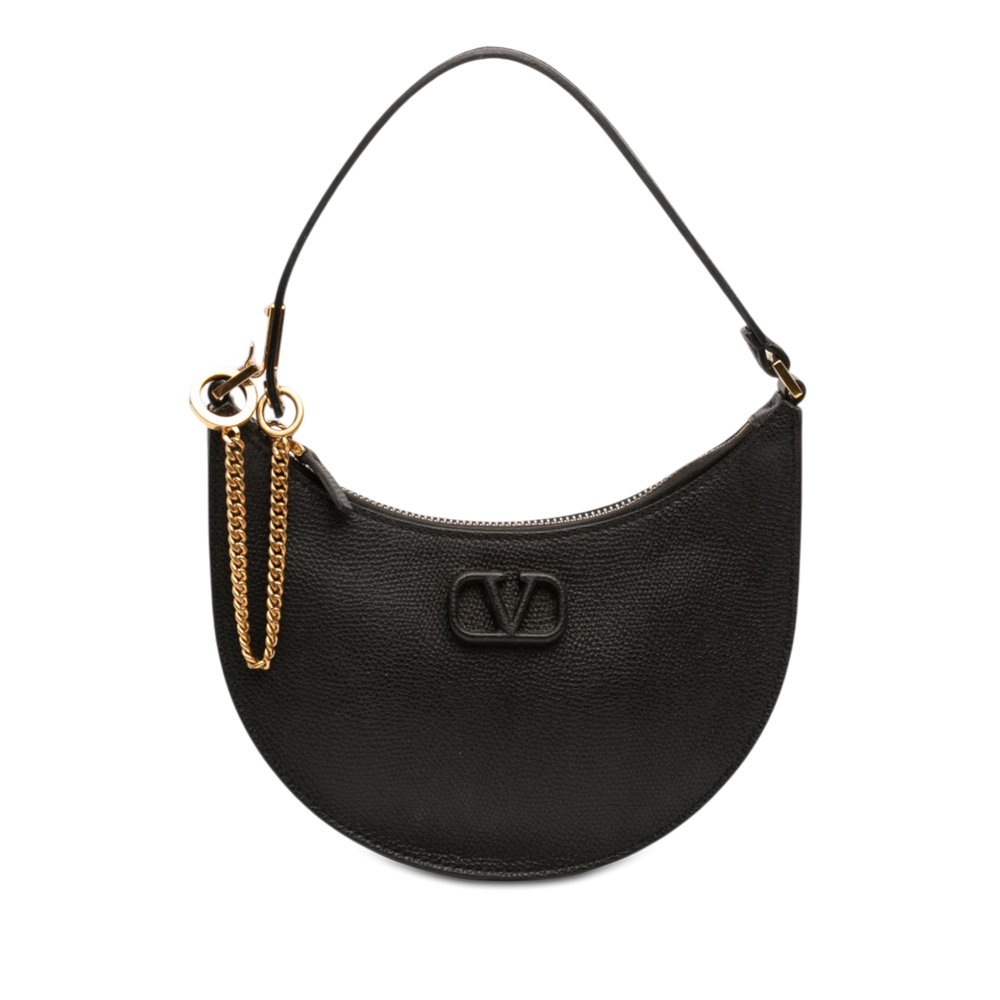 Pre-Loved Valentino Mini Grainy Calfskin VLogo Hobo